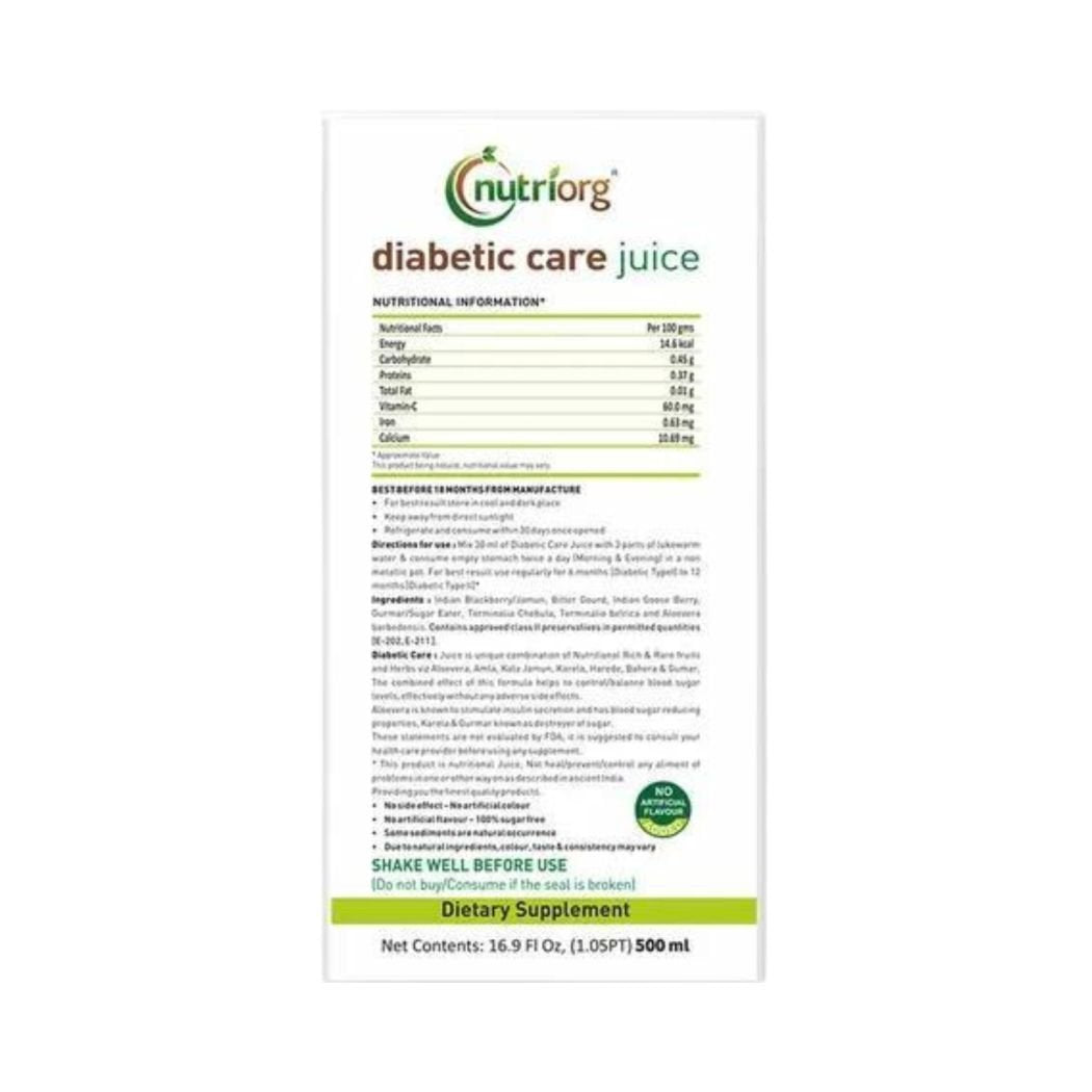Nutriorg Diabetic Care Juice