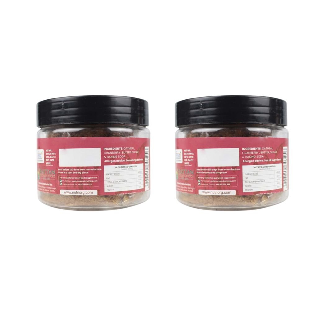 Nutriorg Oats Cookies Cranberry (Pack of 2x110g)