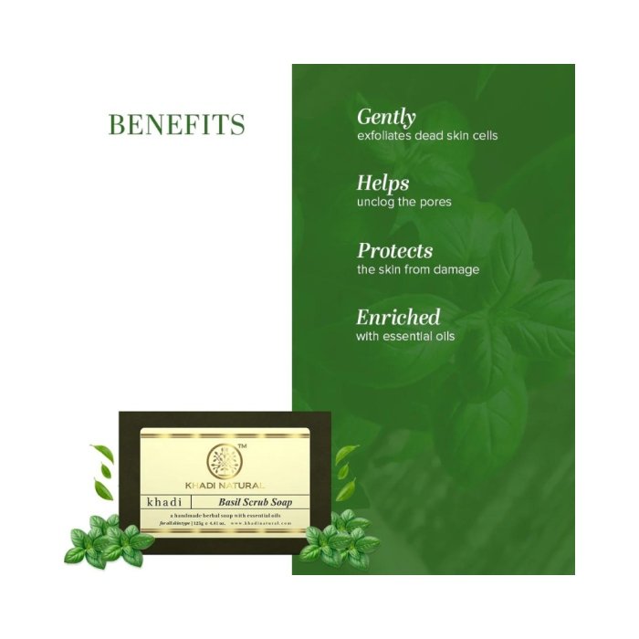 Khadi Naturals Basil Scrub Soap