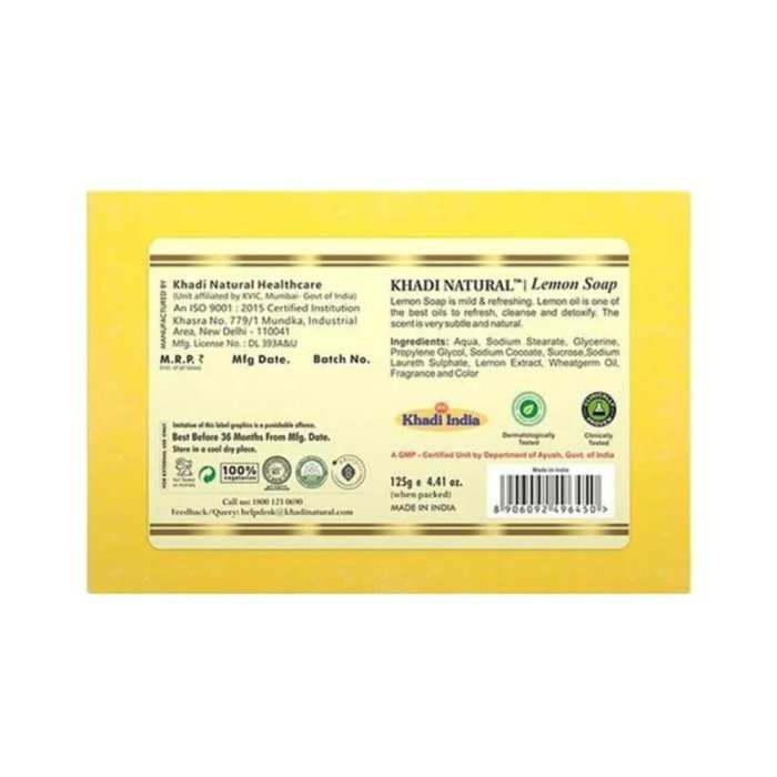 Khadi Naturals Lemon Soap
