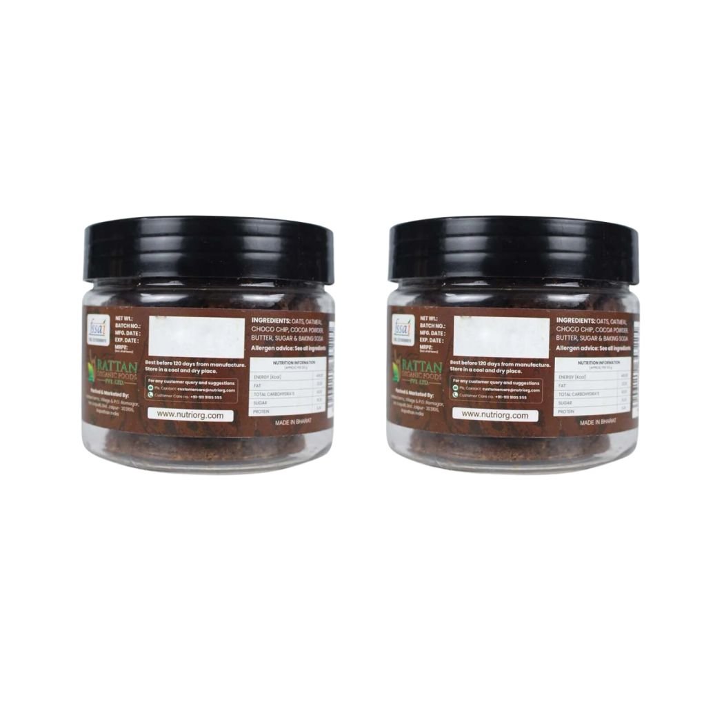 Nutriorg Oats Cookies Choco Chip (Pack of 2x110g)