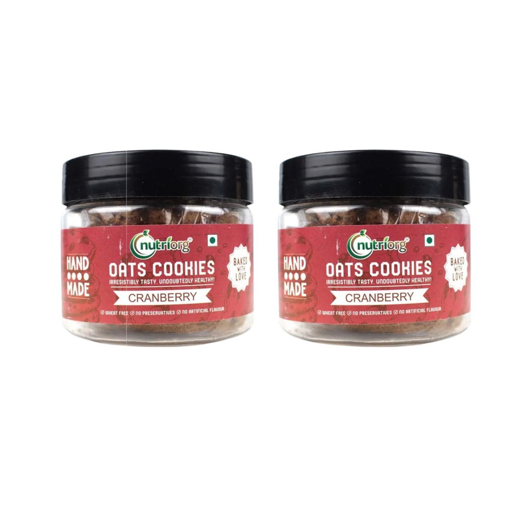 Nutriorg Oats Cookies Cranberry (Pack of 2x110g)