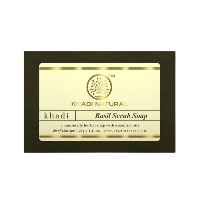 Khadi Naturals Basil Scrub Soap