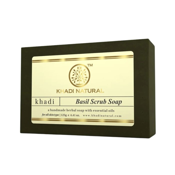 Khadi Naturals Basil Scrub Soap