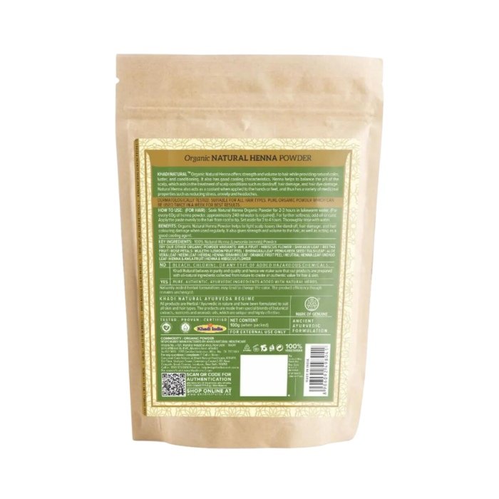 Khadi Naturals Natural Heena Powder