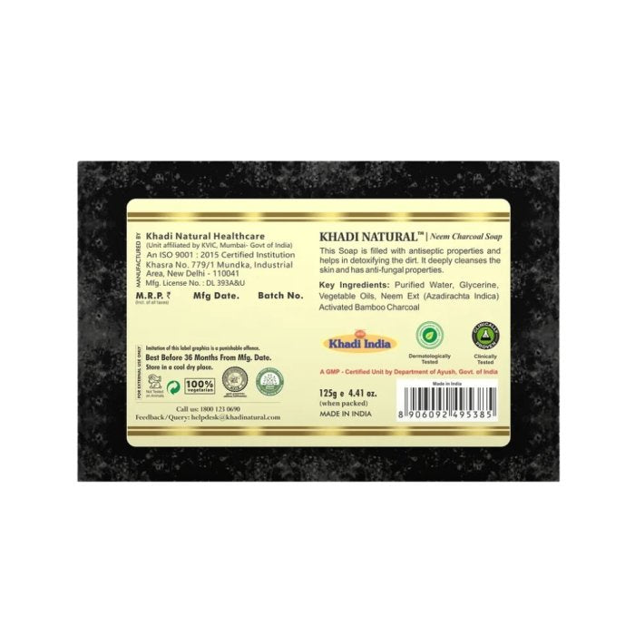Khadi Naturals Neem Charcoal Soap