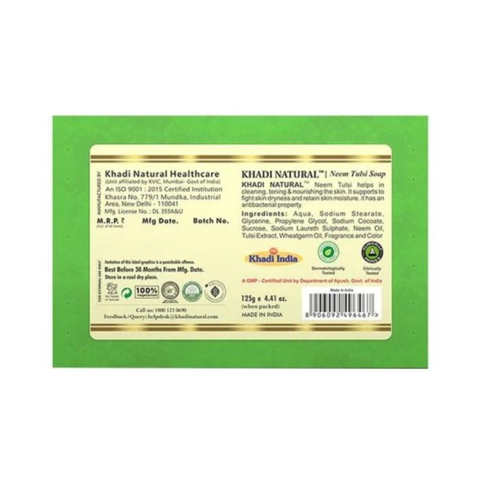 Khadi Naturals Neem Tulsi Soap