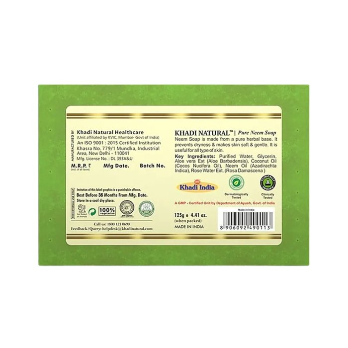 Khadi Naturals Pure Neem Soap