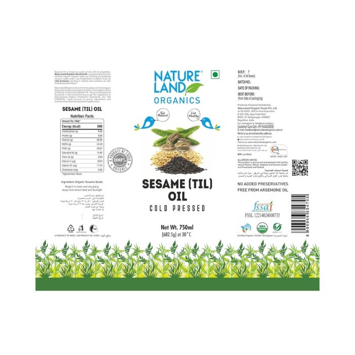 Natureland Organics Black Sesame Oil