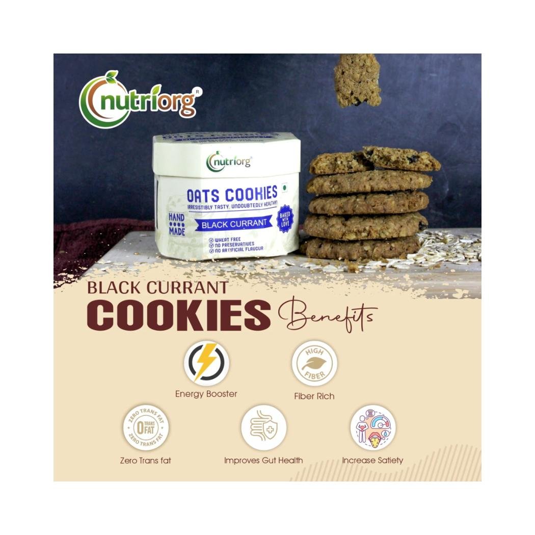 Nutriorg Oats Cookies Black Current (Pack of 2 x 110g)