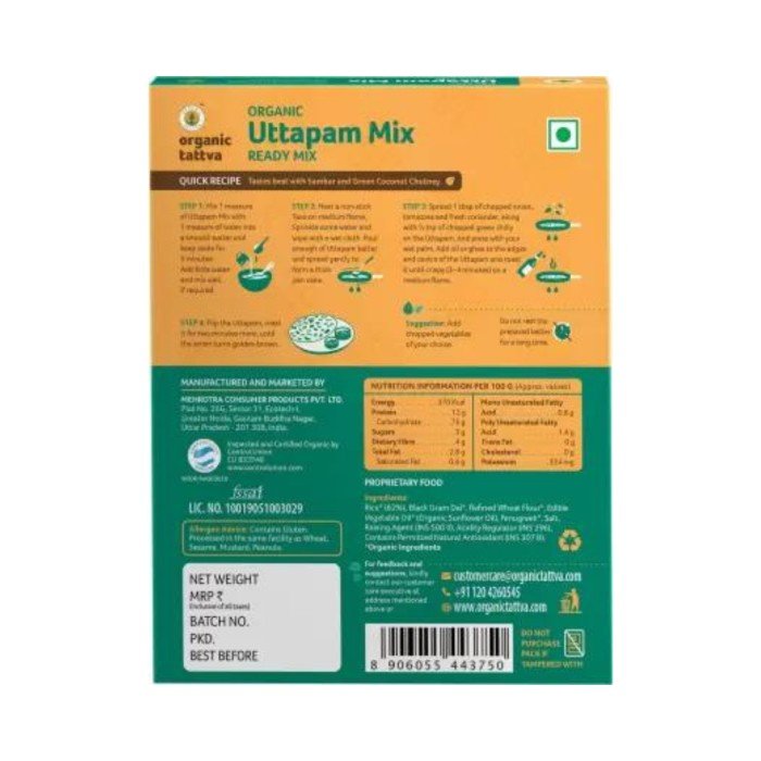 Organic Tattva Uttapam Ready Mix
