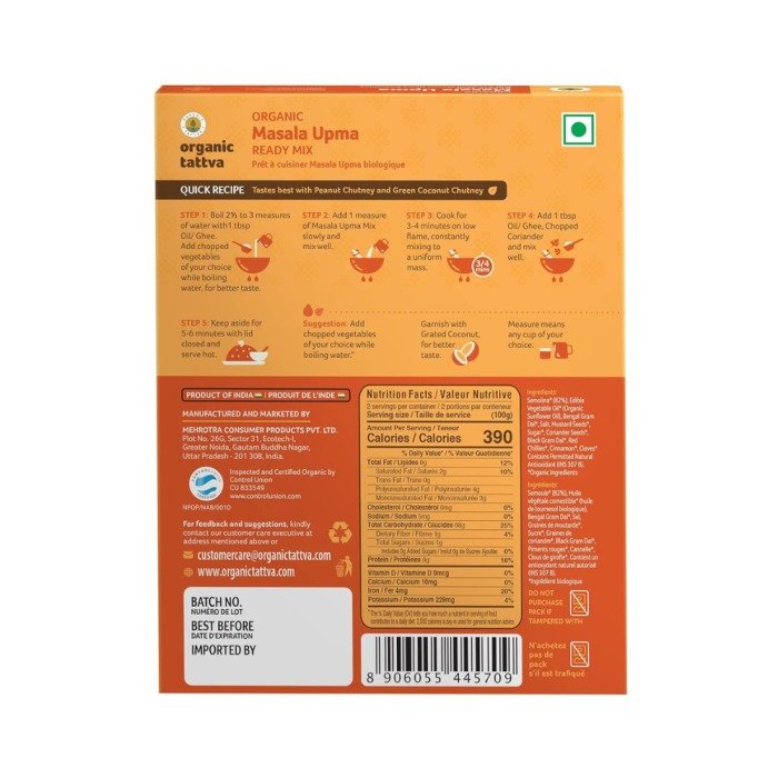 Organic Tattva Masala Upma Ready Mix