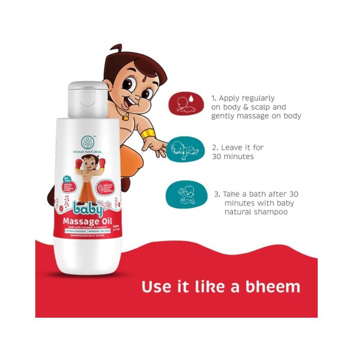 Khadi Naturals Baby Massage Oil with Coconut and Turmeric