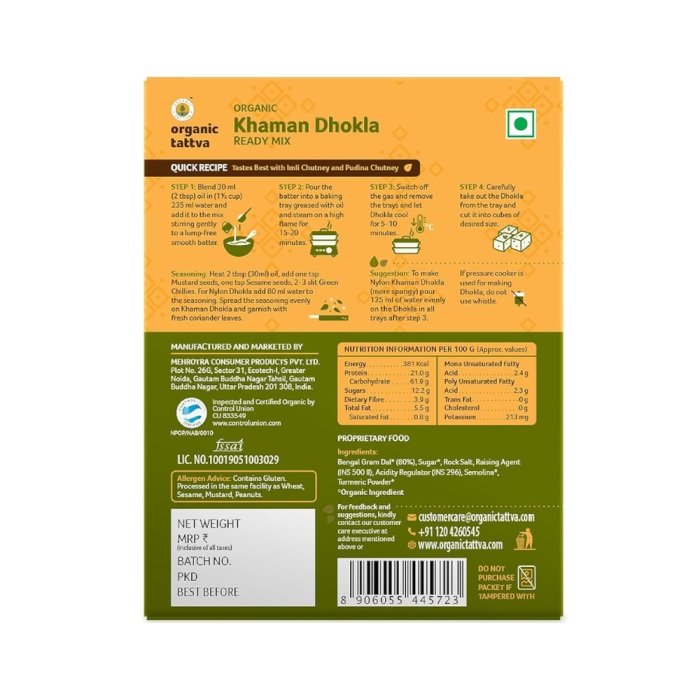 Organic Tattva Khaman Dhokla Ready Mix