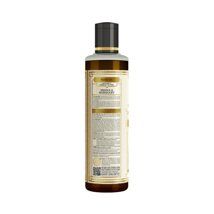 Khadi Naturals Heena Rosemary Hair Oil (SLS & Paraben Free)