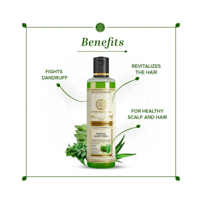 Khadi Naturals Neem & Aloevera Shampoo (SLS & Paraben Free)