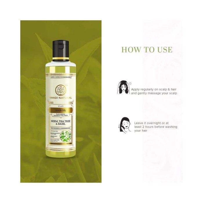 Khadi Naturals Neem Teatree & Basil Hair Oil (Paraben Free)