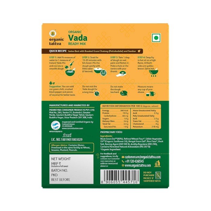 Organic Tattva Vada Ready Mix