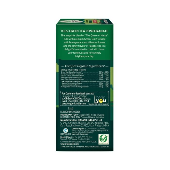 Organic India Tulsi Pomegranate Green Tea