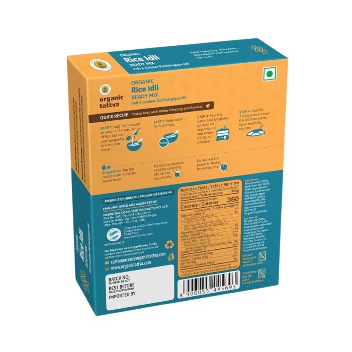 Organic Tattva Rice Idli Ready Mix