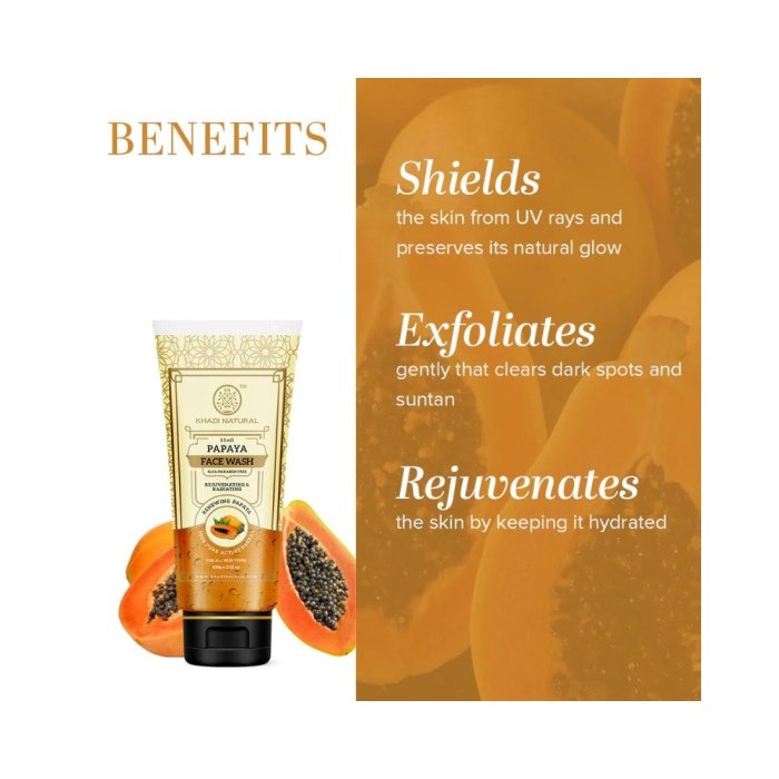 Khadi Naturals Papaya Facewash (SLS & Paraben Free)