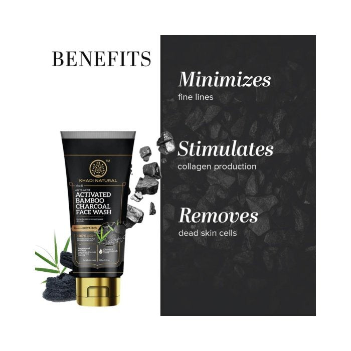 Khadi Naturals Activated Bamboo Charcoal Facewash