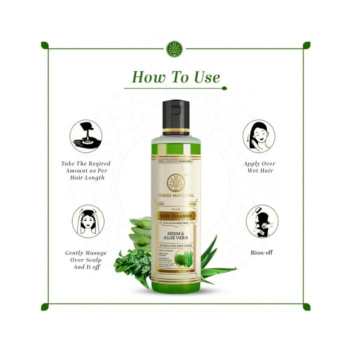 Khadi Naturals Neem & Aloevera Shampoo (SLS & Paraben Free)