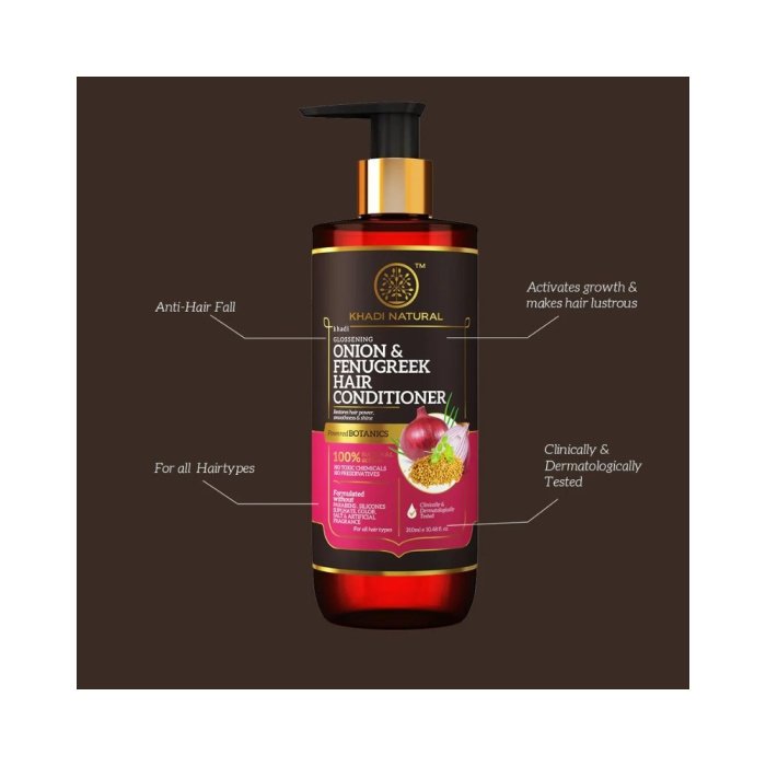Khadi Naturals Onion & Fenugreek Hair Conditioner (SLS & Paraben Free)