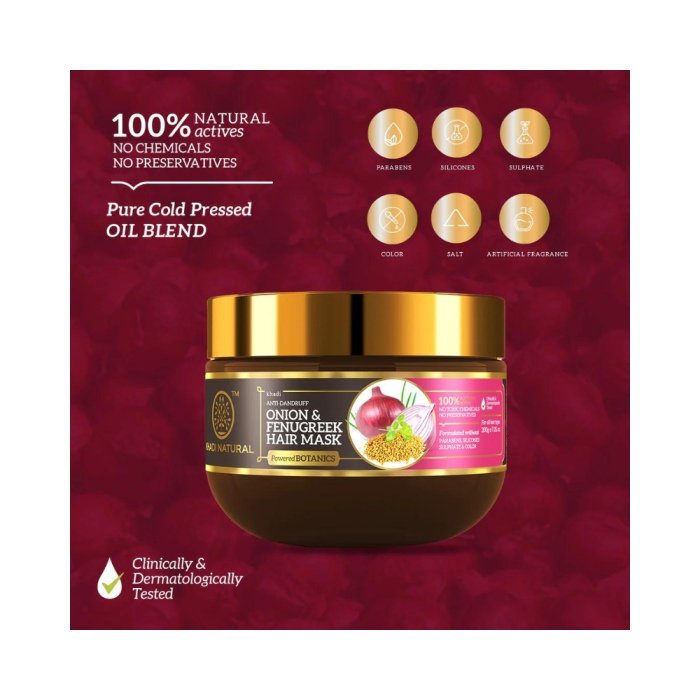 Khadi Naturals Onion & Fenugreek Hair Mask (SLS & Paraben Free)