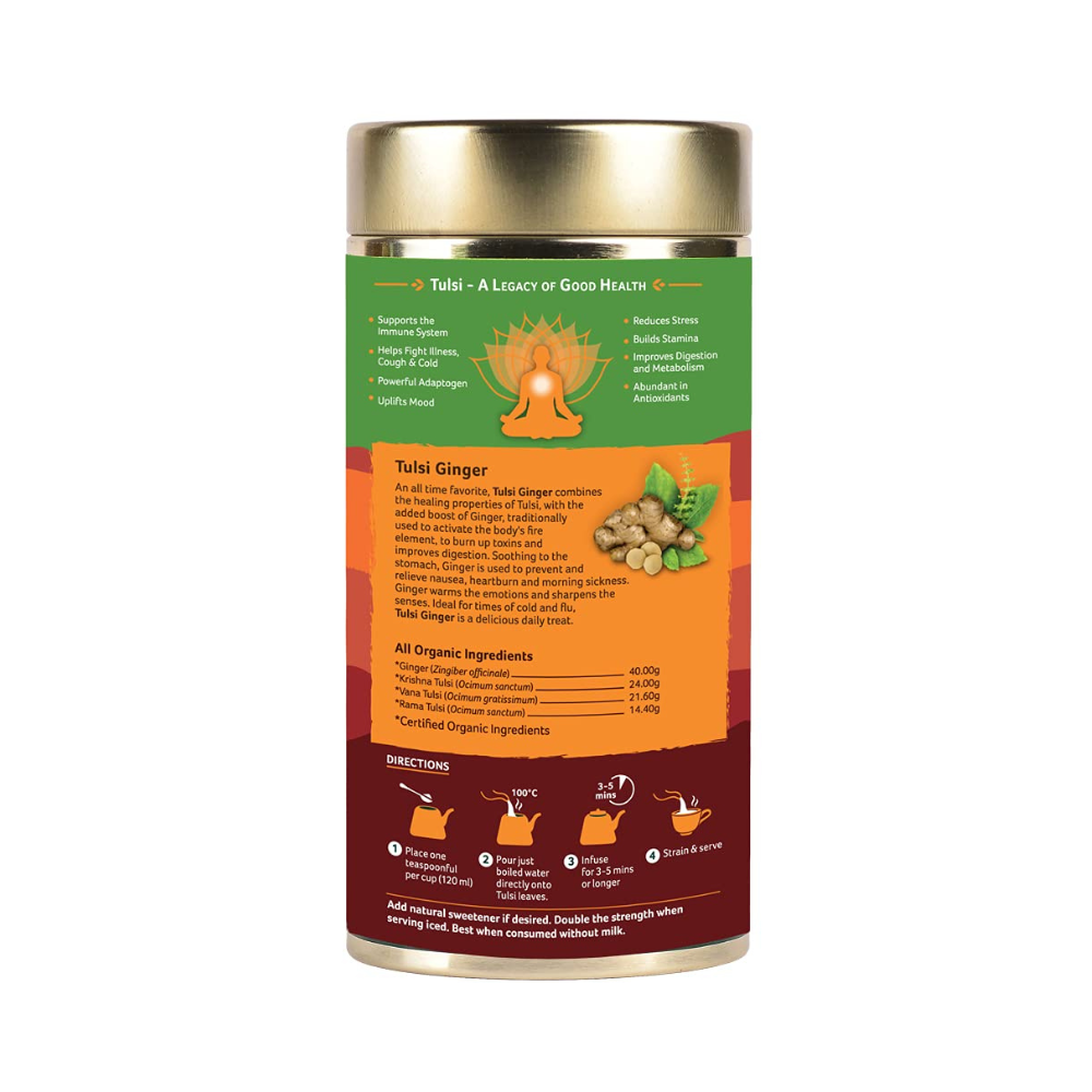Organic India Tulsi Ginger - Caffeine Free Tin