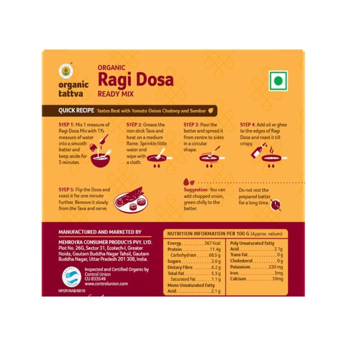 Organic Tattva Ragi Dosa Ready Mix