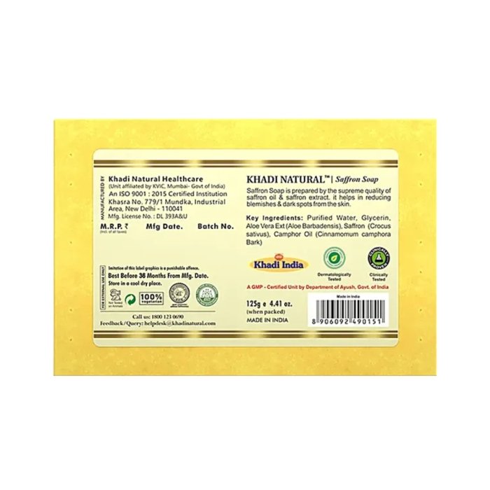 Khadi Naturals Saffron Soap