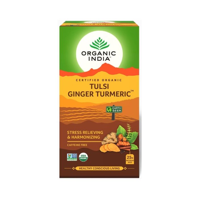 Organic India Tulsi Ginger Turmeric - Caffeine Free
