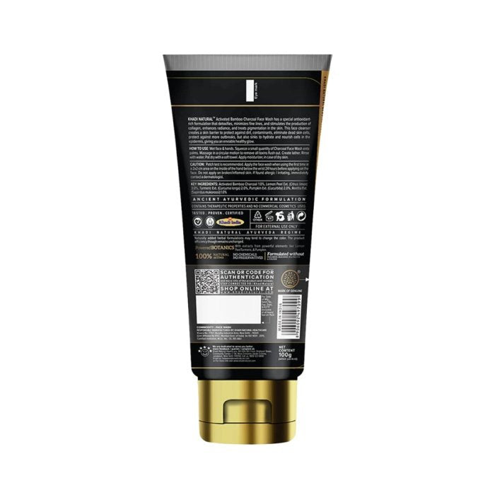 Khadi Naturals Activated Bamboo Charcoal Facewash