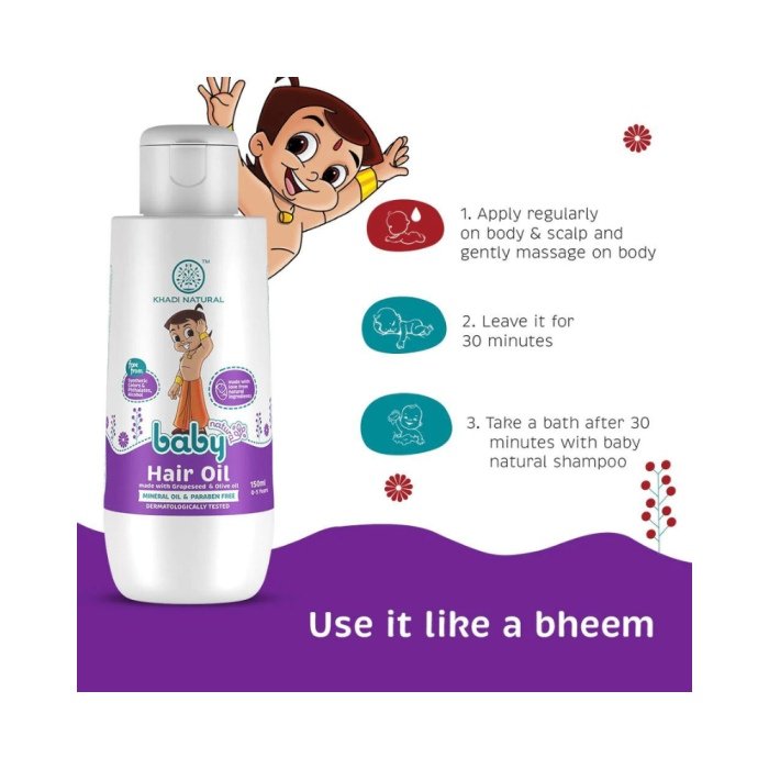 Khadi Naturals Baby Hair Oil Grapeseed & Olive