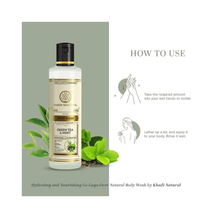 Khadi Naturals Green Tea & Mint Bodywash (SLS & Paraben Free)