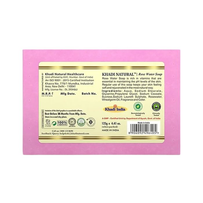 Khadi Naturals Rose Water Soap
