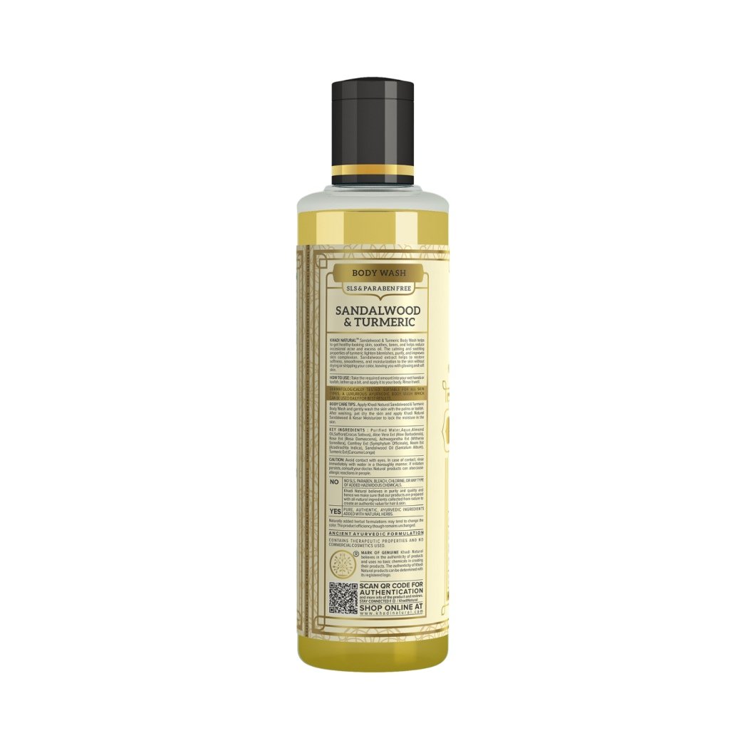 Khadi Naturals Sandal Turmeric Bodywash (SLS & Paraben Free)