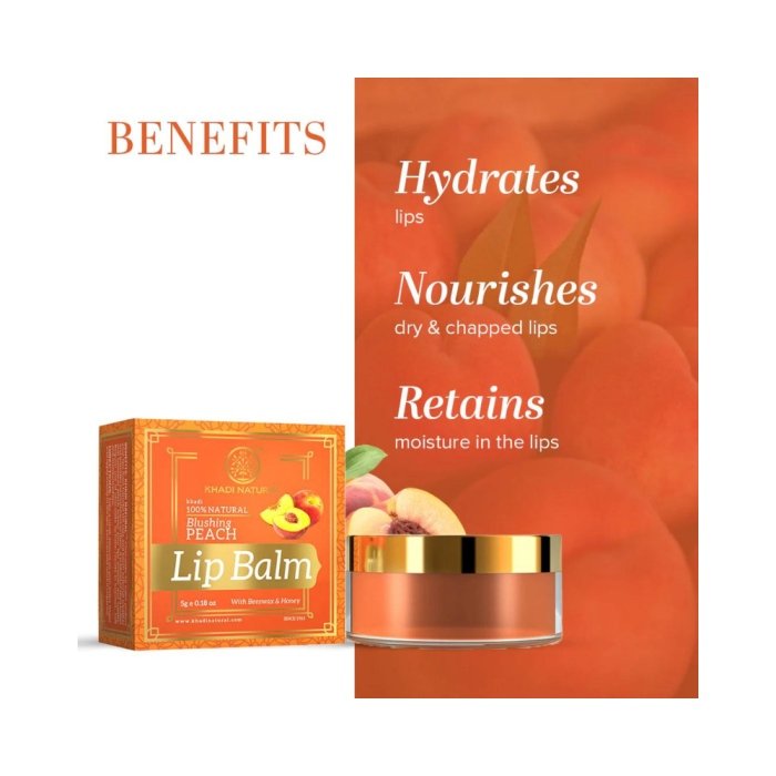 Khadi Naturals Peach Lip Balm