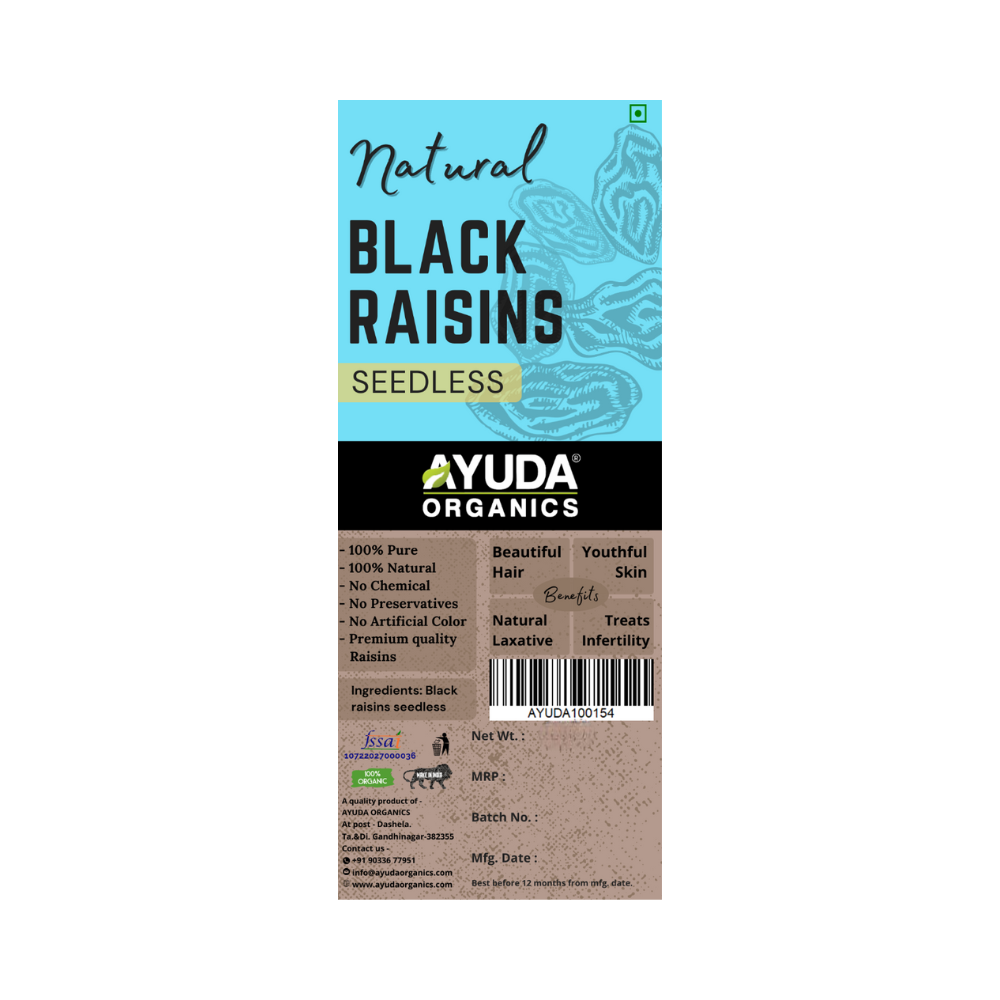 Ayuda Organics Black Raisins Seedless