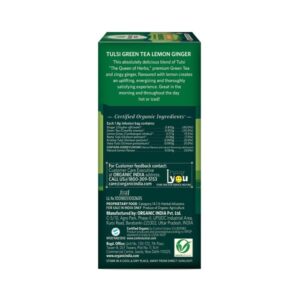 Organic India Tulsi Lemon Ginger Green Tea - Image 3