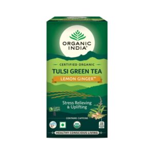 Organic India Tulsi Lemon Ginger Green Tea - Image 1